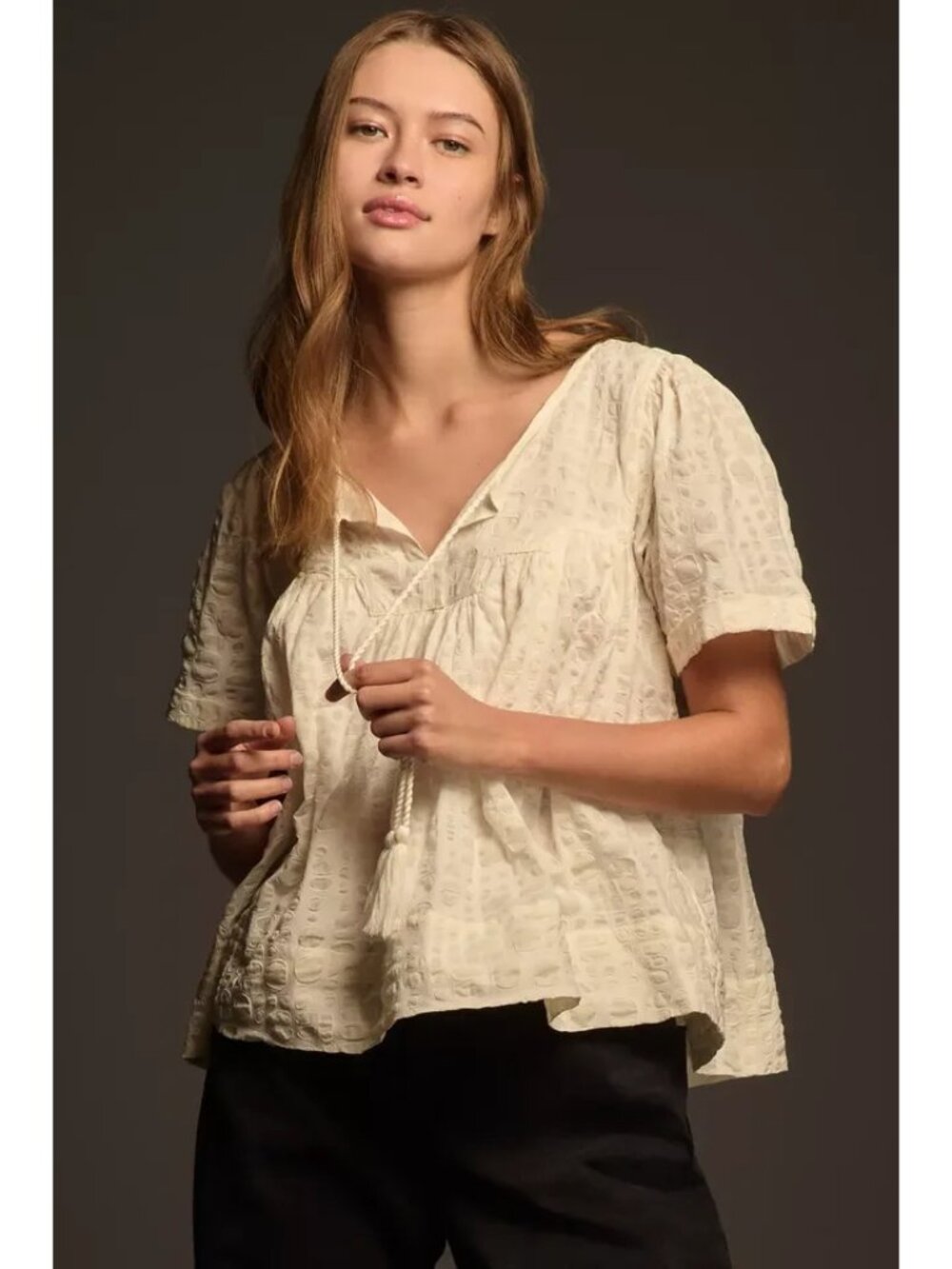 BNWT Porridge Short-Sleeve Luxury Swing Top with lining, size S